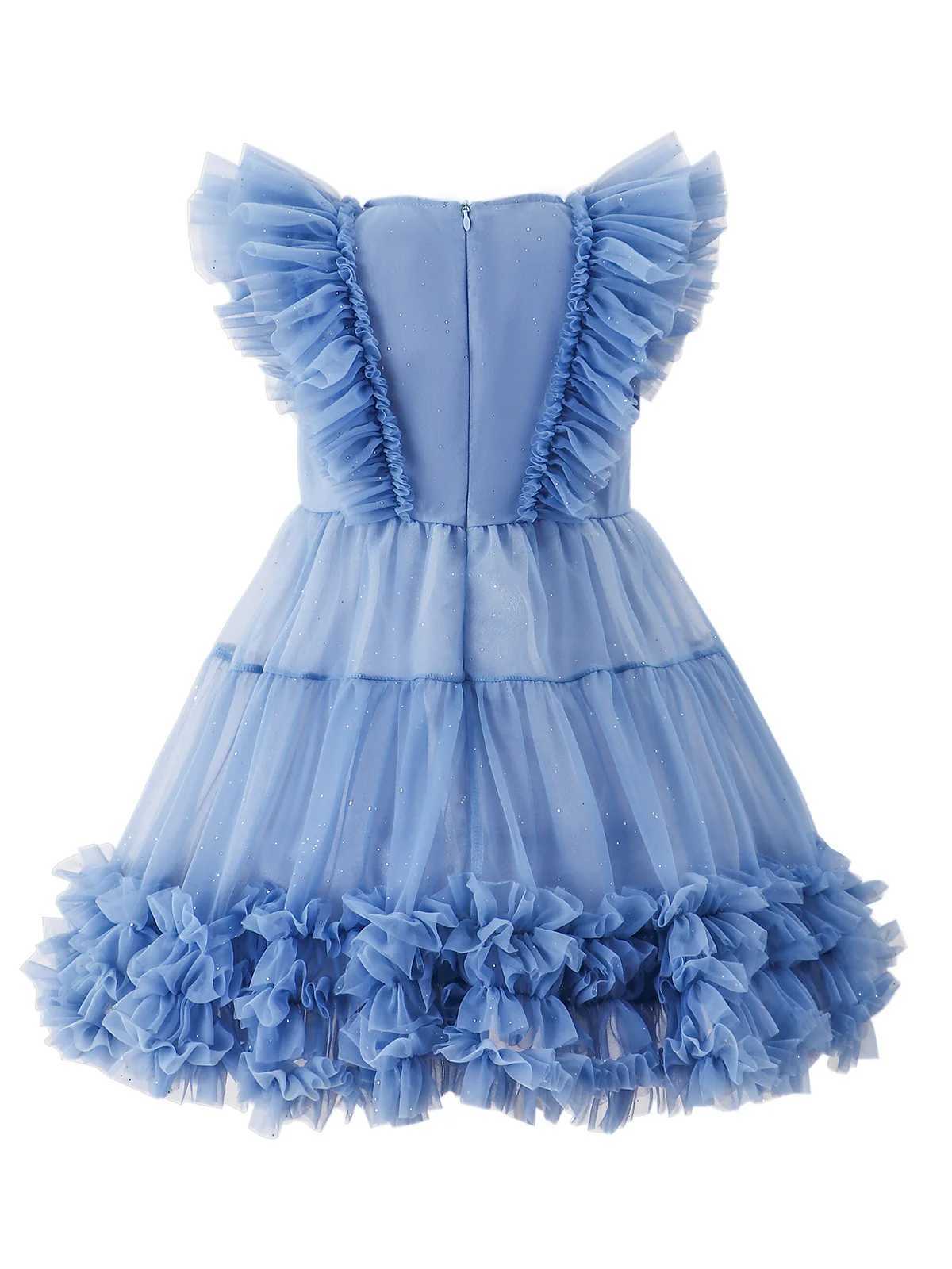 Baby Girl Tutu Princess Dress Baby Butterfly Puff Sleeves Childrens Gauntlet Viscount Par Birthday Baby Clothing L468 W250111