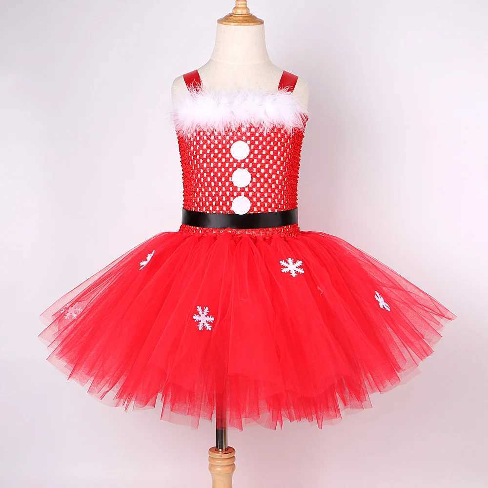 Red Santa Claus Girl Clothing Christmas Tutu Childrens Clothing New Year Carnival Fancy Clothing Childrens Christmas Par Clothing W250111