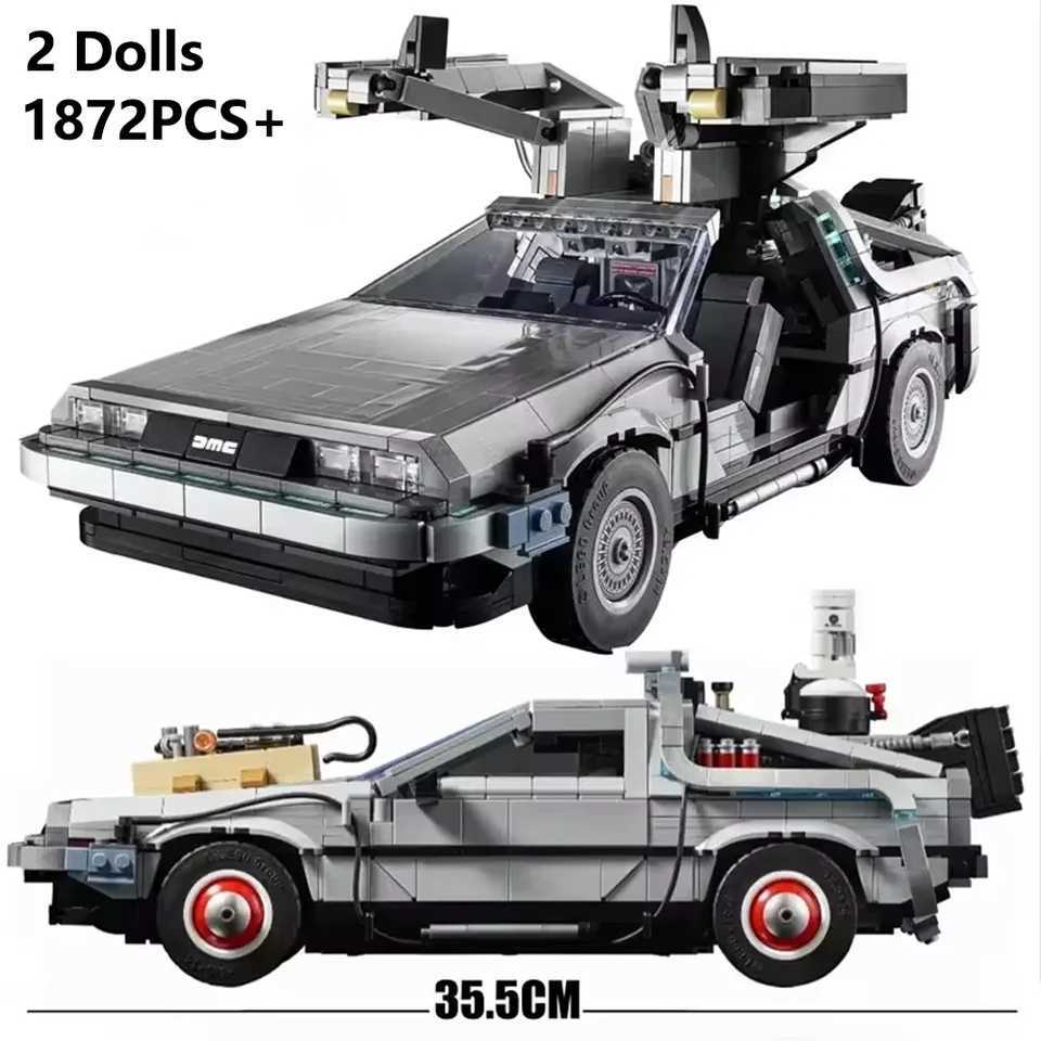 1872Pcs Back to the Future Time 1 12 Machine Compatible 10300 Building Blocks Technical Car Bricks Construct Birthday Toys GiftsXJ250102