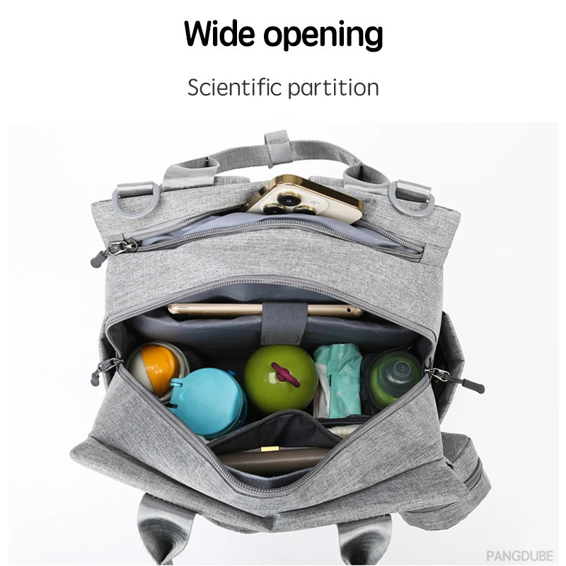 PANGDUBE 35*34*15cm Dad Bag Father Backpack for Baby Diaper Bag with 2pcs Stroller Hooks Small Accessories Bag Mommy Backpack 250106