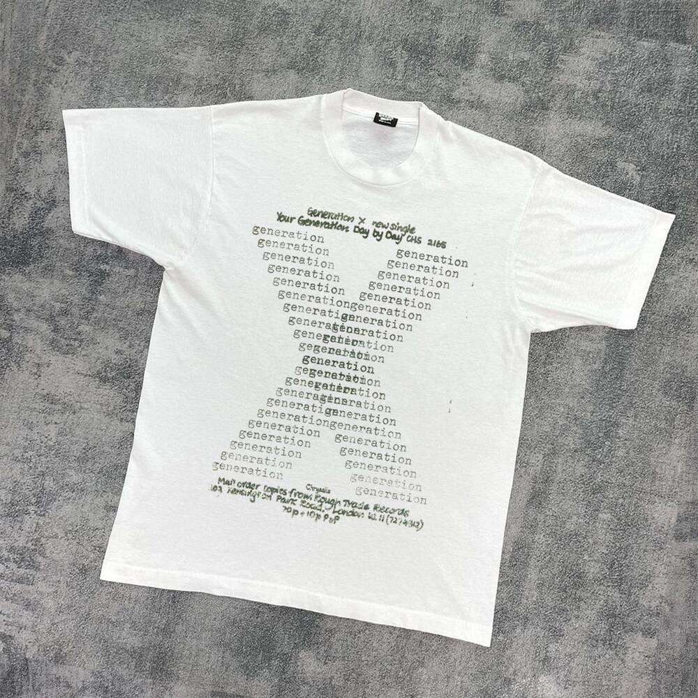 American washed letter printed short sleeved T-shirt with trendy street printing, versatile and unisex half sleeves