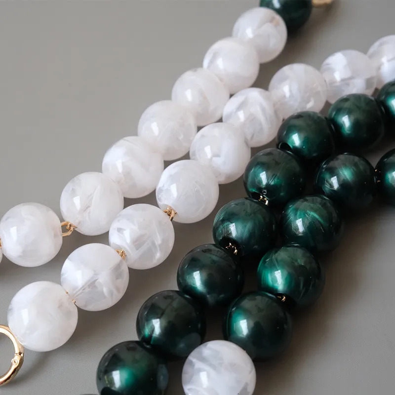 womens bag accessories white green acrylic resin parts handmade bead wristband womens replacement handbag handle ring 250109
