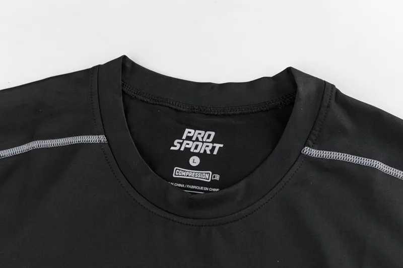 Mens compression running T-shirt for fitness mens tight fitting short sleeved sportswear for fitness gym sweatshirt for quick drying Camisetta Hombre 