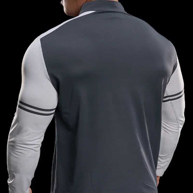 Mens Running Fitness Top Gym High Elasticity Soft Ultra Thin Quick Drying Breathable Autumn Long Sleeve Jacket Training Clothes W250111