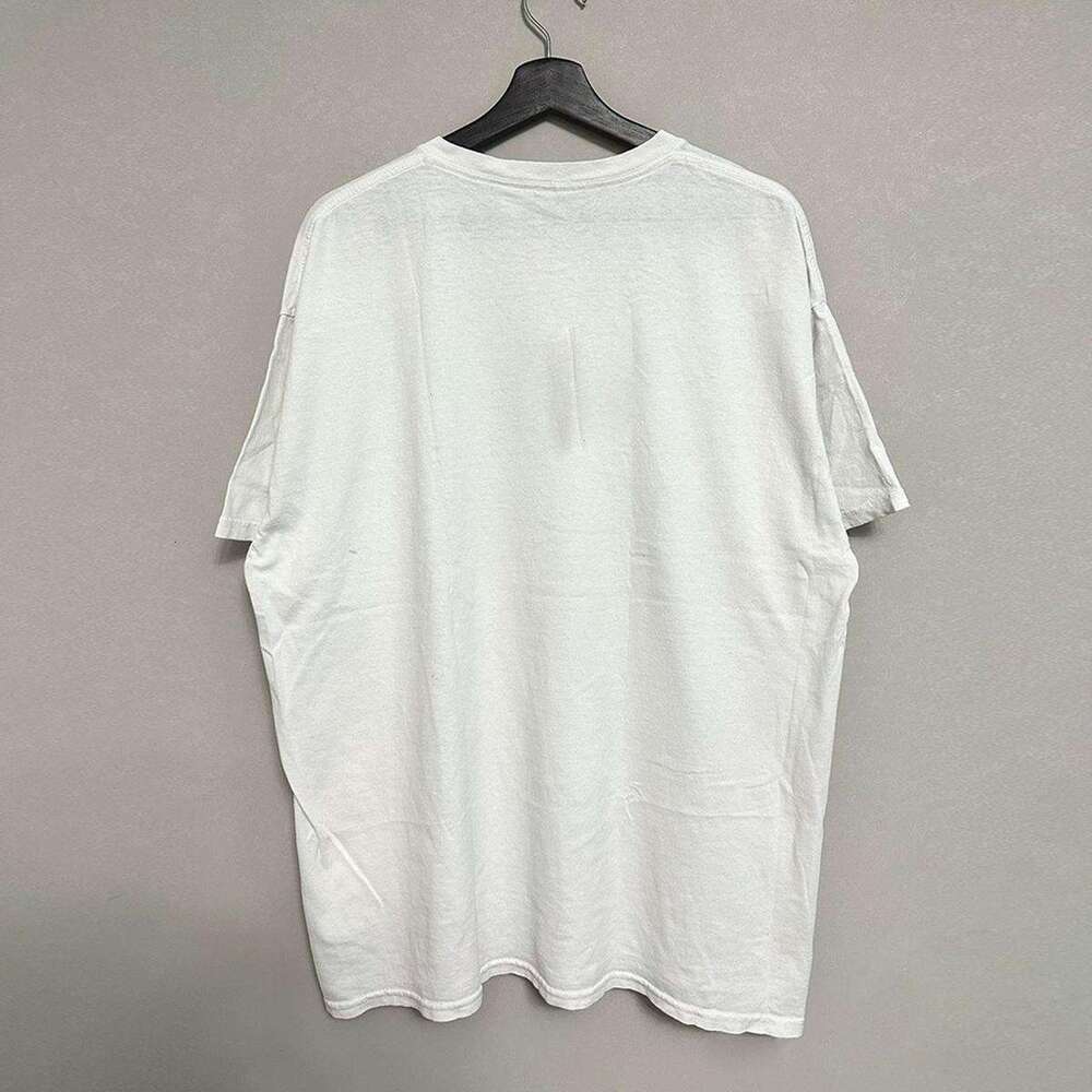 Washed cartoon anime character printed short sleeved men and women lazy style American fashion versatile half cut sleeves