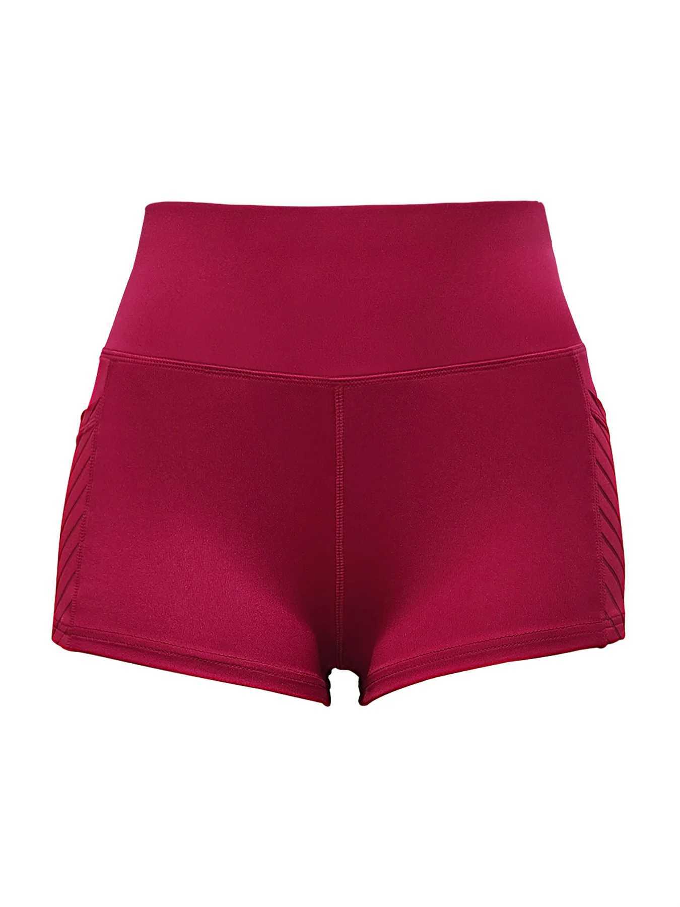 Womens High Waist Elastic Yoga Shorts With Side Pocket Hip Lifting Running Fitness Sports Shorts Gym ActivewearXJ250111