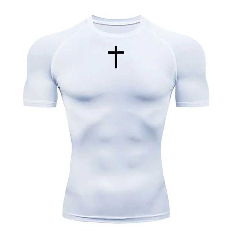 Compression shirt mens sports running T-shirt short sleeved fitness suit top-level fast drying gym sportswear W250111