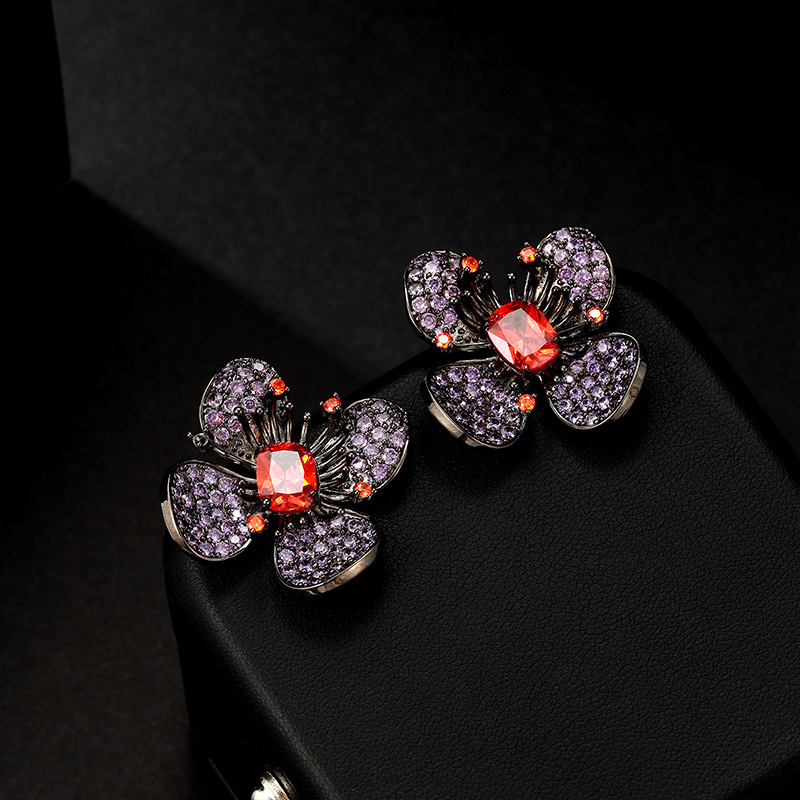 Moissanite Stud Earrings Have a certificate s925 Four Leaf Clover Earring Lab Dia Sterg Sier Wedding Party Jewelry Gift