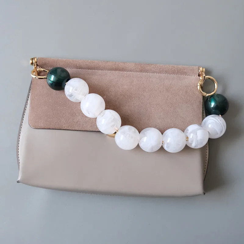 womens bag accessories white green acrylic resin parts handmade bead wristband womens replacement handbag handle ring 250109