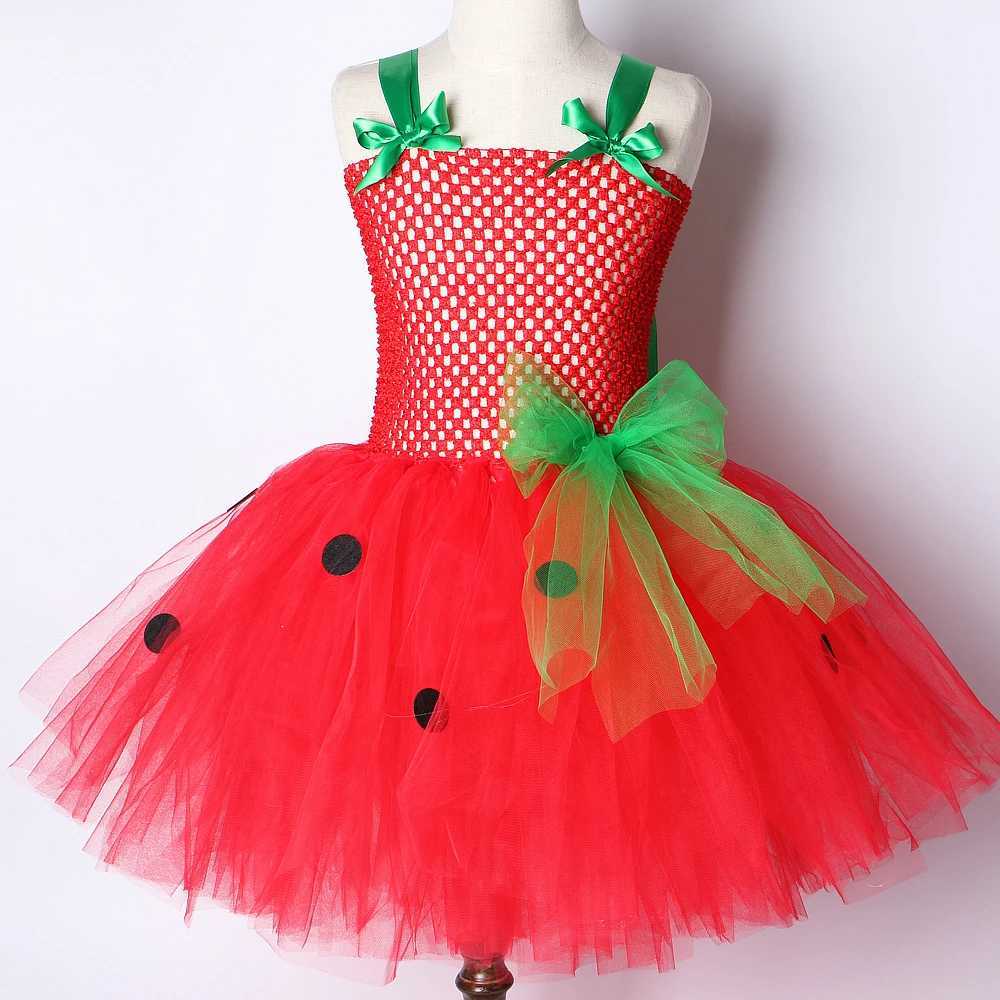 Baby girl Tutu dress Strberry princess dress Childrens girl birthday costume Watermelon Halloween costume Preschool W250111