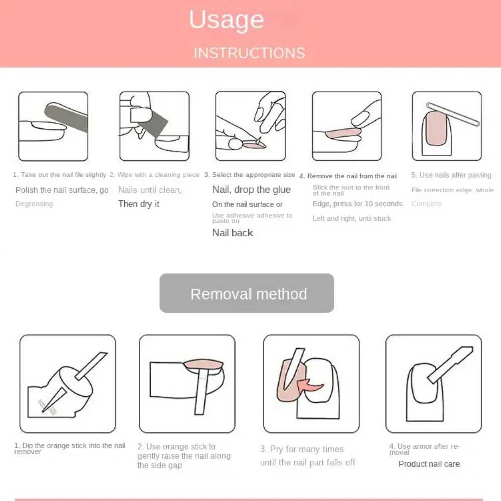 24pcs Detachable Black Line Love Fake Nails Short Length Full Cover Press on Nails Nail Tips GirlXJ250110