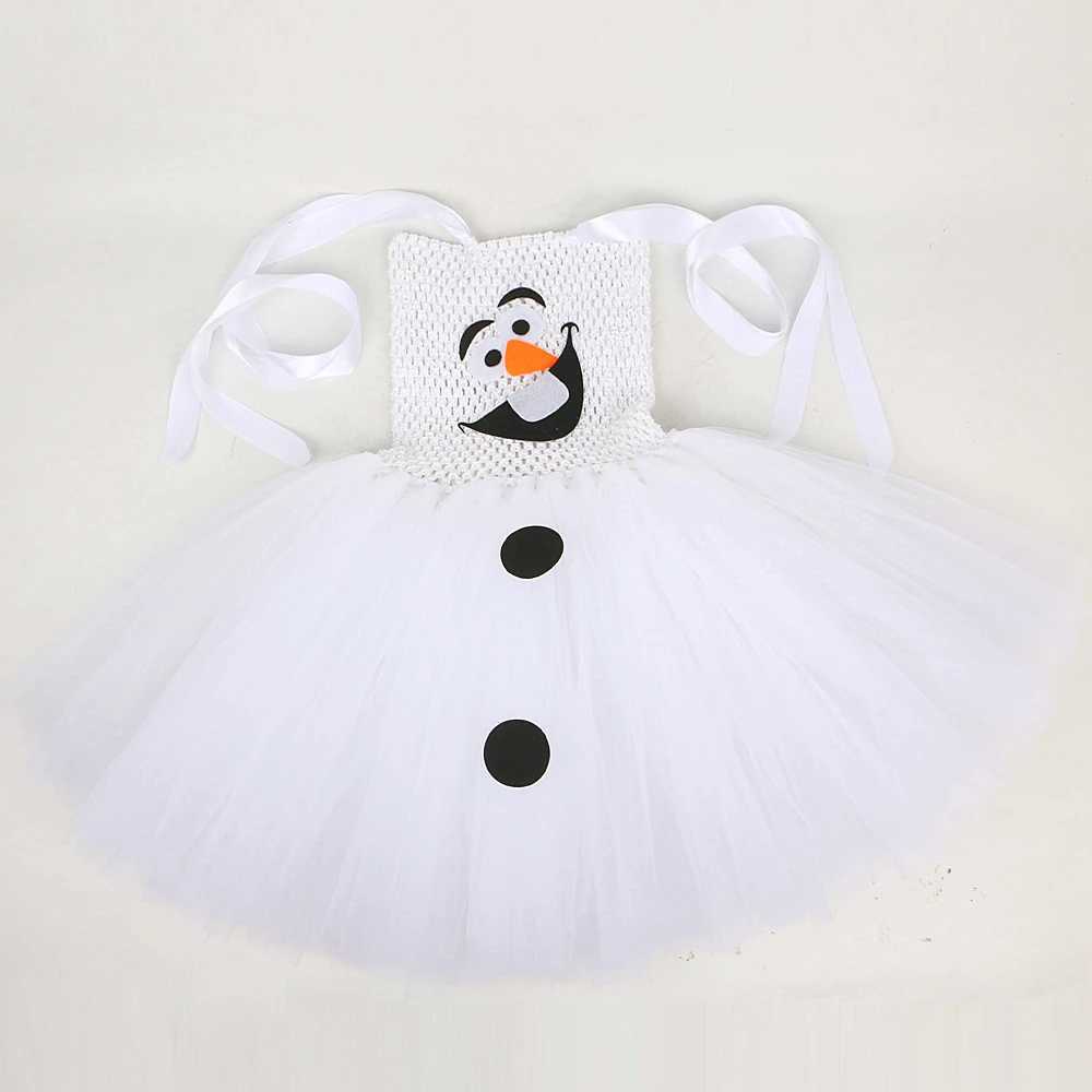 White snowman Olaf Tutu baby girl Christmas holiday costume Childrens carnival Halloween costume Childrens New Year costume W250111