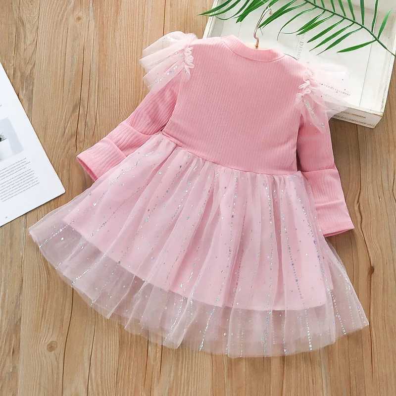Girls casual dress long sleeved princess dress childrens clothing girls aged 2 to 6 childrens dress evening dress elegant W250111
