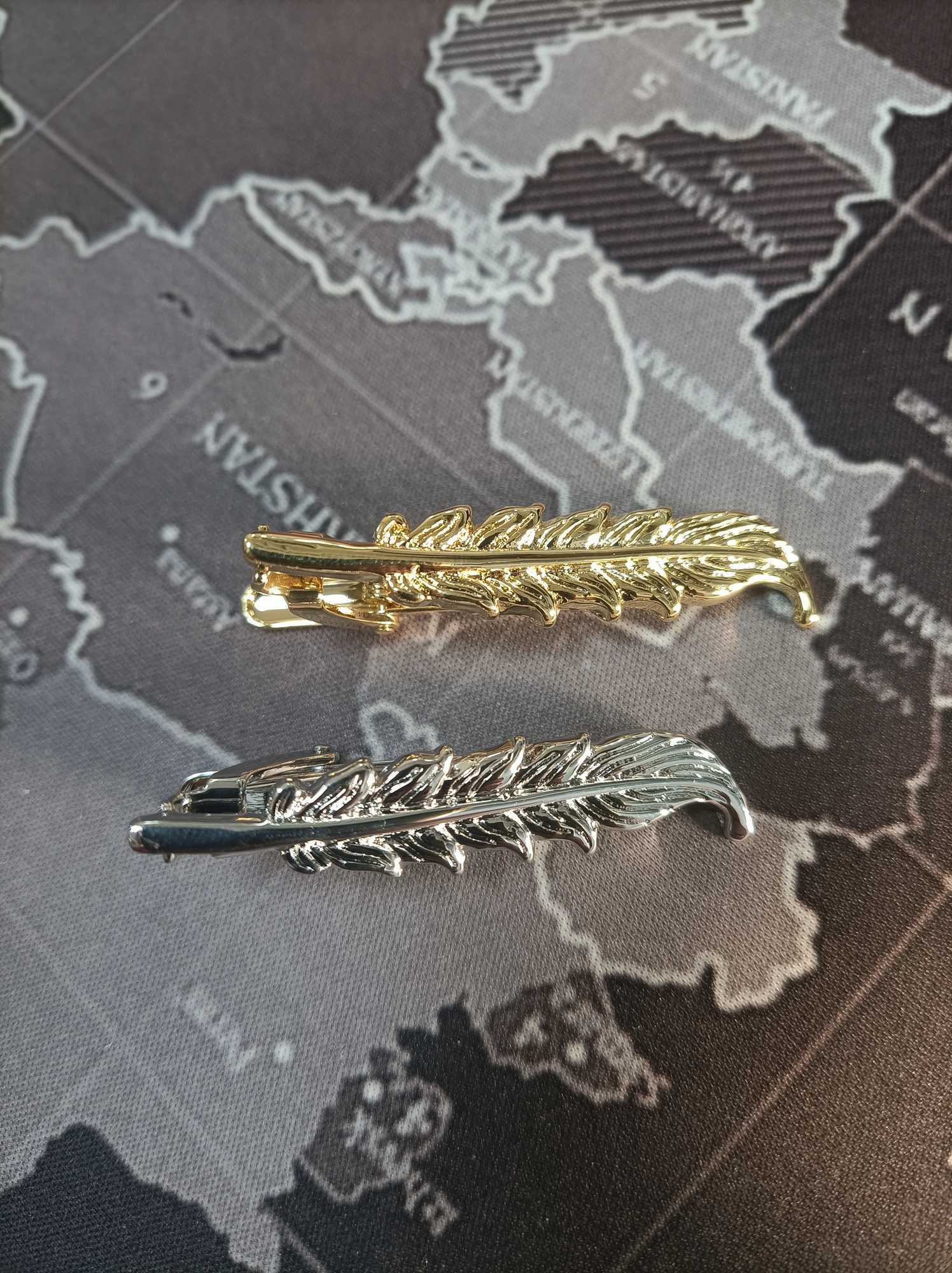 Mens Tie Clip TOMYE LDJ24001 Fashion Feather She Copper Gold Silver Necklace Buckle Tie Pin Jewelry W250111