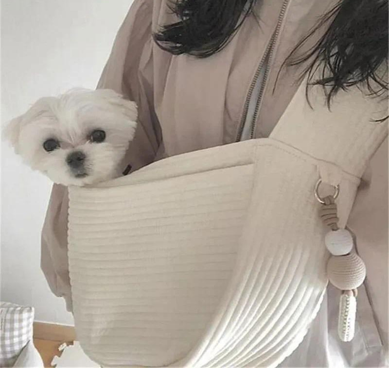 Dog Carrier Handmade Bag Pet Kitten Outdoor Travel Handbag Canvas Single Shoulder Cat Sling Comfort Tote Breathable