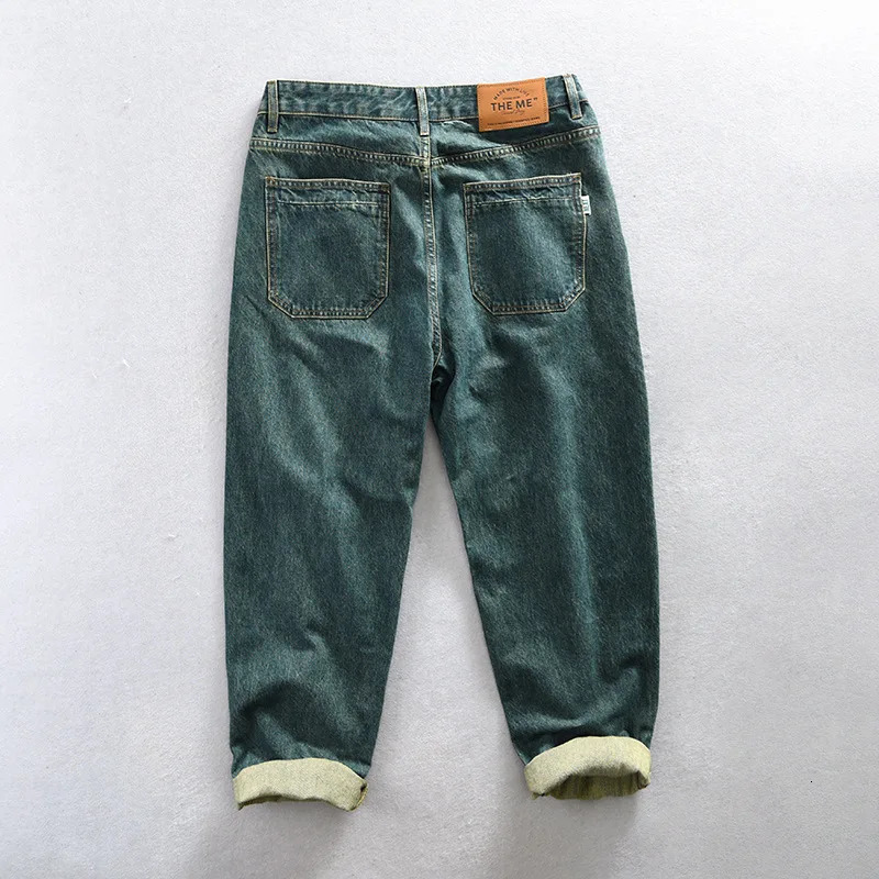 Spring and Autumn Cotton Retro Straight Jeans Mens Loose Trend Street Clothing Mens Trousers AG7178 250109