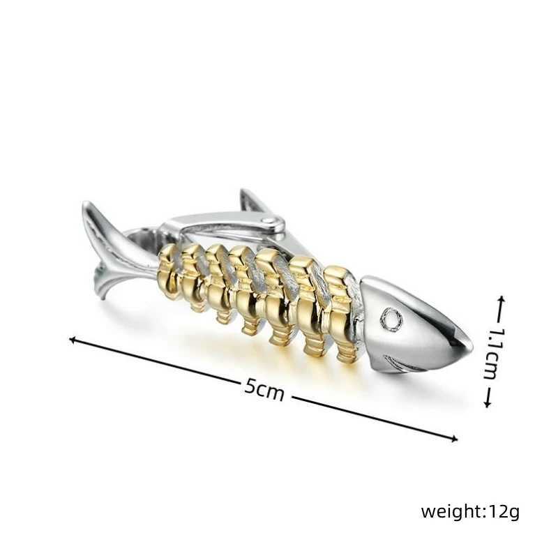 Fishbone shell metal tie clip made of copper material suitable for mens weddings and business doctoral tie clips W250111