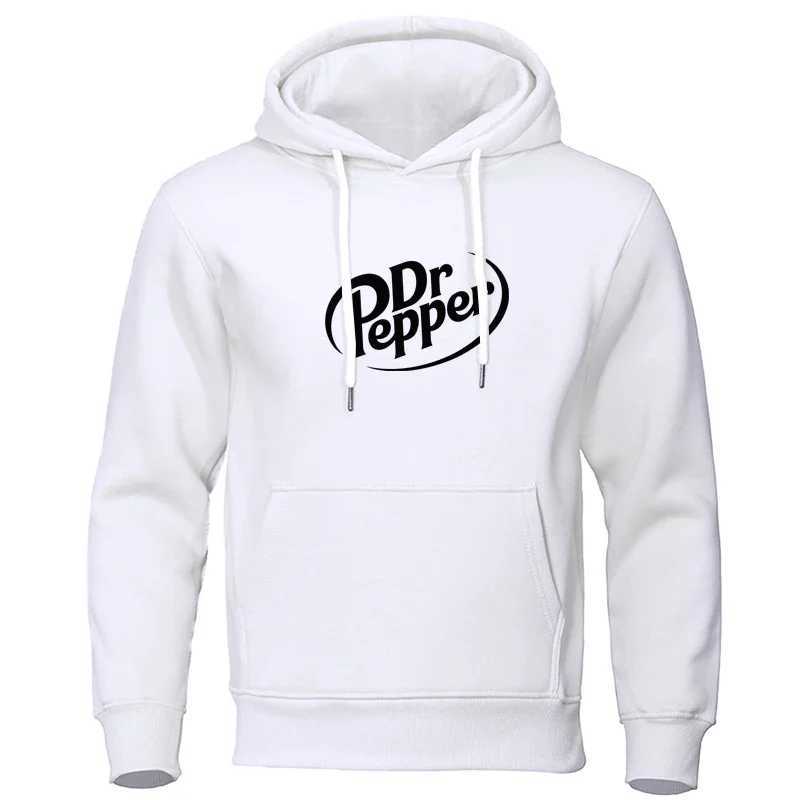 Autumn Warm Dr Pepper Letter Printed Hoodies Street Men Fashion Fleece Sweatshirts Casual Unisex Pullover TopsXJ250111