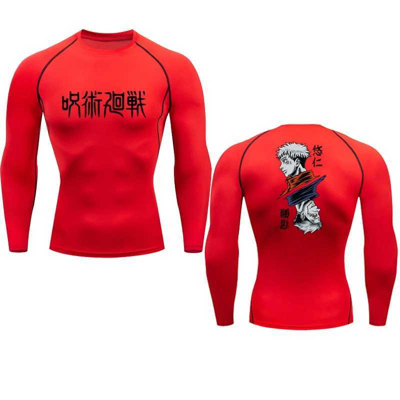 Jujutsu Kaisen mens printed compression shirt gym running exercise underwear sports quick drying T-shirt top W250111