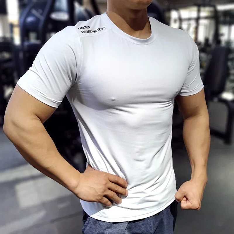 Sports T-shirt mens short sleeved quick drying clothing summer sweat absorption breathable training running gym fitness clothing W250111