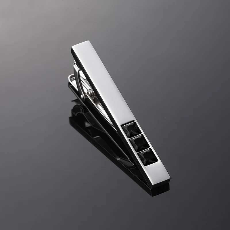 Copper material Smooth blue red black crystal tie clip fashionable mens workwear tie clip wholesale of clothing accessories W250111