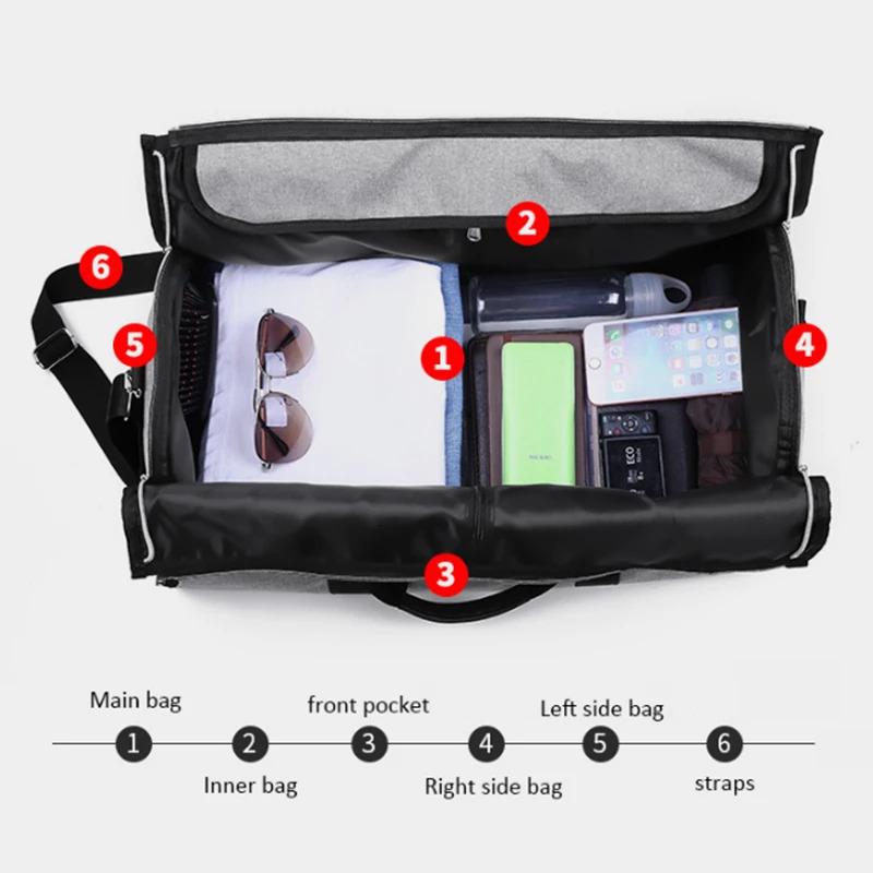 Portable Suit Storage Bag 2 in 1 Busines Travel Duffel Bag Mens Garment Bag Shoulder Trip Handbag Clothing Luggage Bag 250106