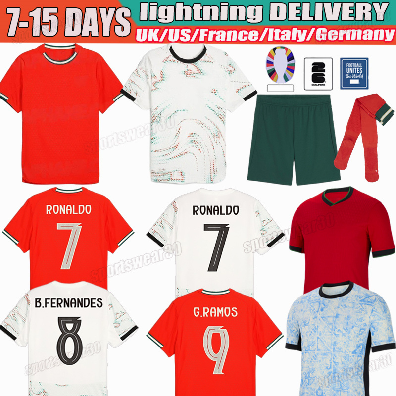 2025 24 Portugal Soccer Jerseys RONALDO jersey PEPE BERMARDO B.FERNANDES LEAO Ramos Dias Felix 24 25 26 football shirt fans player version Men Kids kit