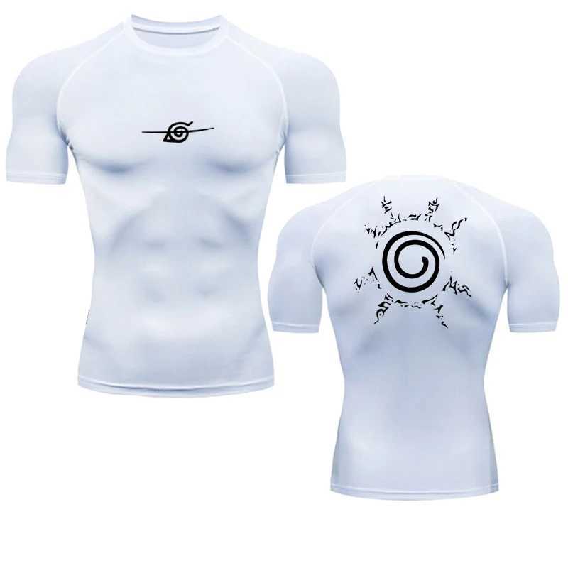 Mens compression shirt anime sports quick drying gym fitness sports underwear elastic top summer and autumn T-shirt W250111