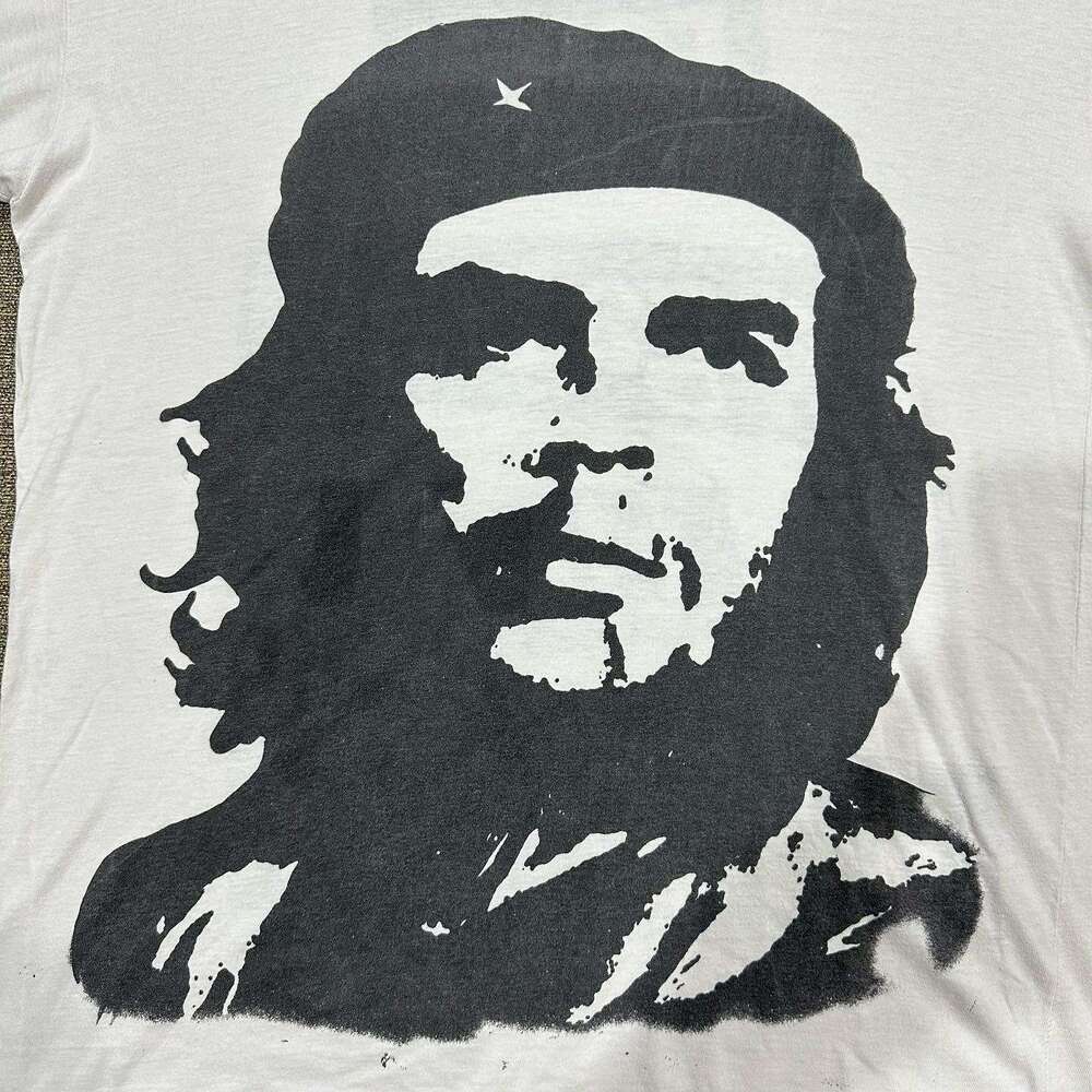 Artistic rock Che Guevara printed round neck short sleeved nostalgic T-shirt top for men