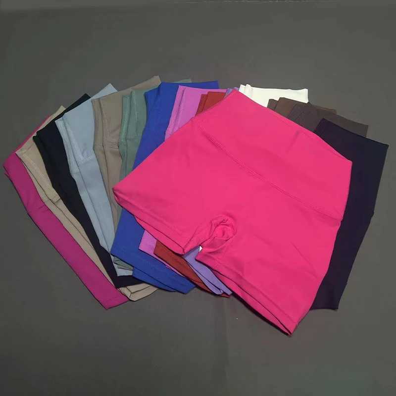 Soft and sporty womens yoga shorts high waisted waist cinching hip lifting 3-inch shorts fitness running cycling leggingXJ250111