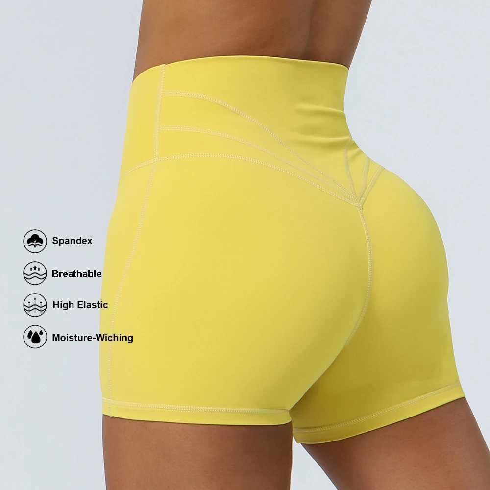 Cross Waist Yoga Shorts V Cut Pilates Gym Fitness Sport Crop Pants Tight Butt Lifting Outdoor Running Dance Cycling ShortsXJ250111