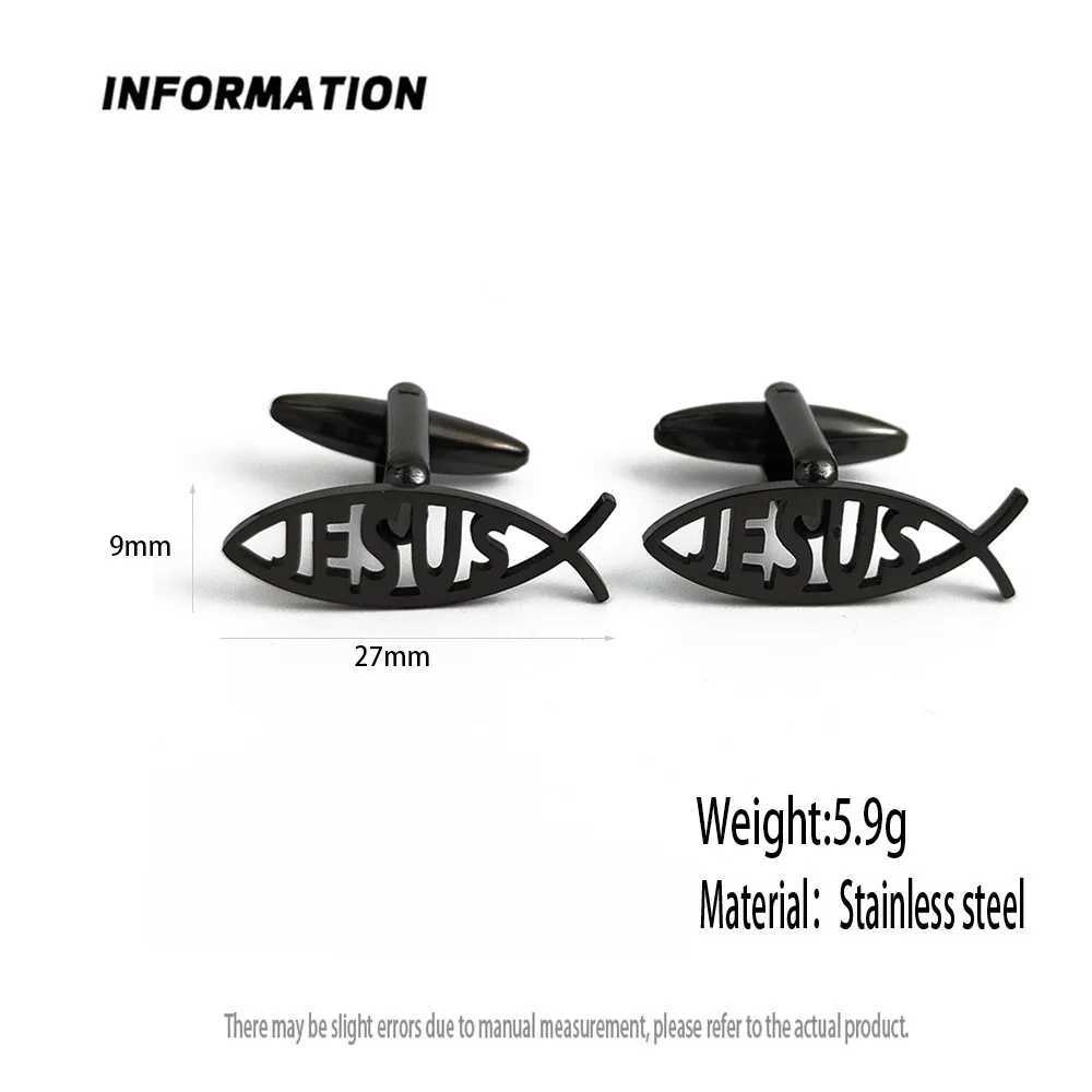 New fish cufflinks fashionable metal shirt cufflinks retro style set accessories suitable for dinner parties W250111