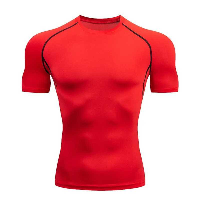 Sports short sLeeved running T-shirt fitness quick drying compression shirt elastic tight fit sports mens gym W250111