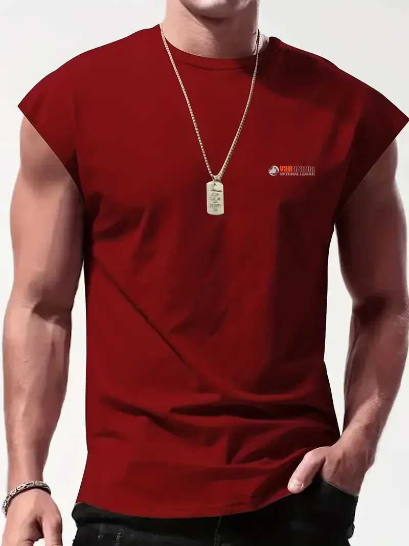 Leisure sports loose fit exercise sleeveless fitness oversized mens bodybuilding sports mens sleeveless bottom quick drying shirt W250111