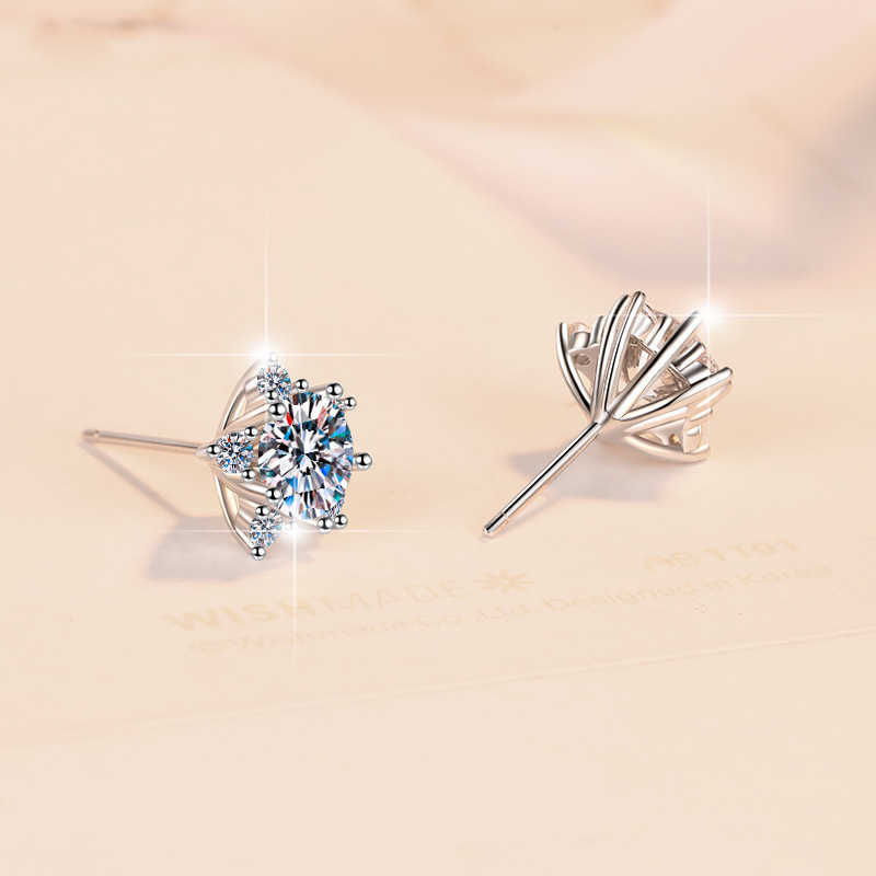 Sale Silver Sterling Stone Price On Jewellery Studs Wife Ct Moissanite Women Buy 1ct Cheap Jewelry Moissanite Earrings