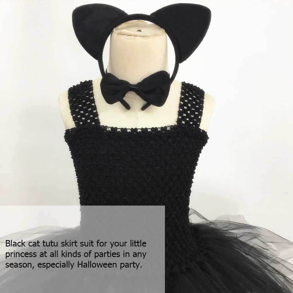 Halloween costume cat dress holiday role-playing Tutu dress childrens black girl mesh children W250111