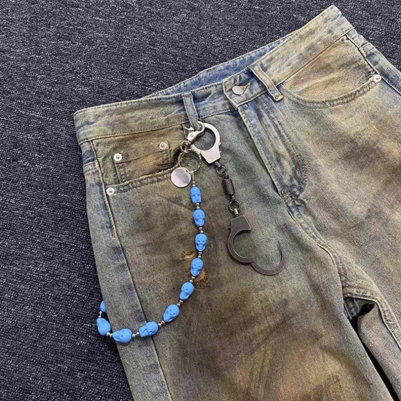 Blue Acrylic Skull Pants Chain Man Maam Ones Waist Fashion Metal Accessories Hip Hop Punk y2k Key Chain 250107