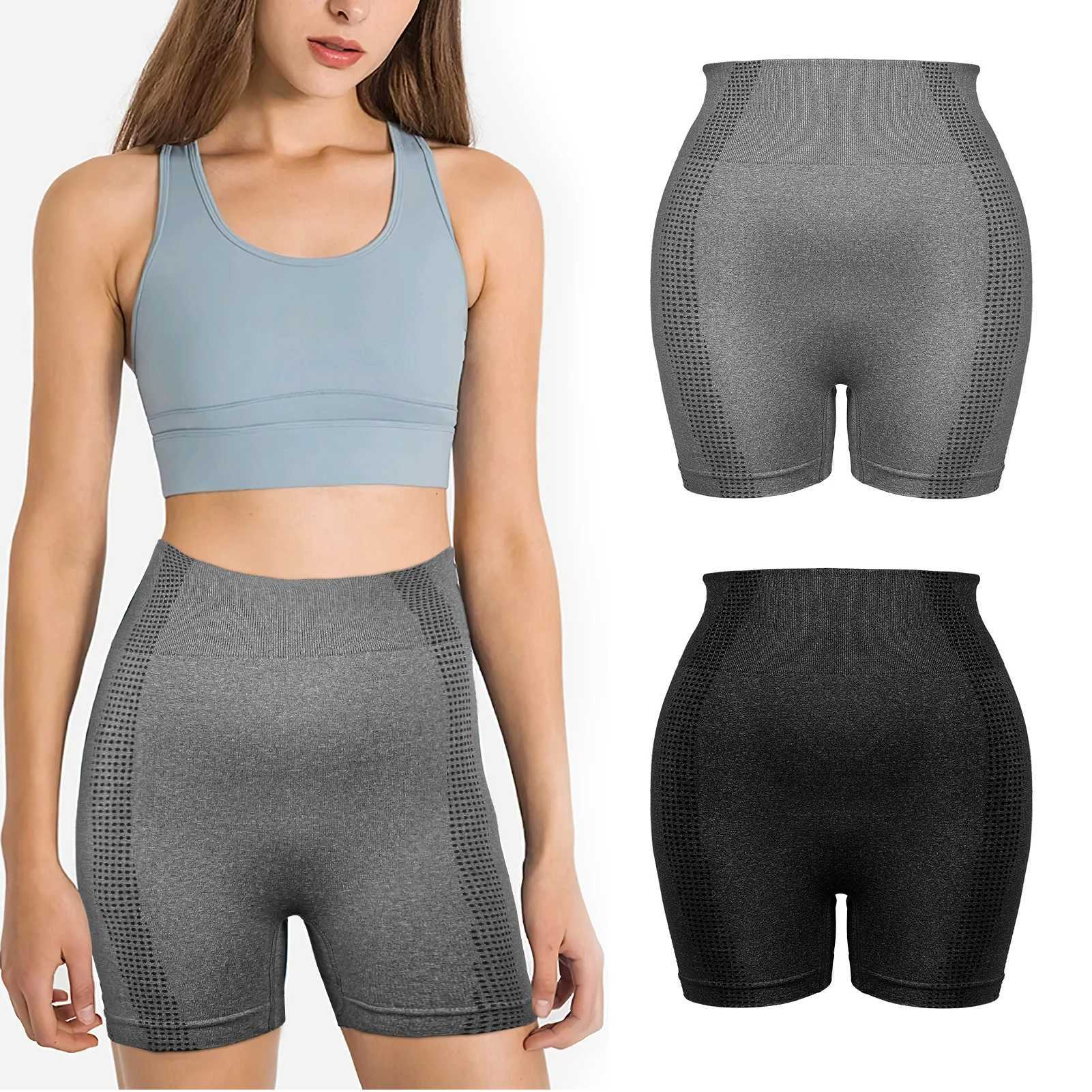 2pcs Sports Pants Fitness Yoga Shorts Women Body Sculpting Tight Breathable Quick-drying Sexy High Waist Running ShortXJ250111