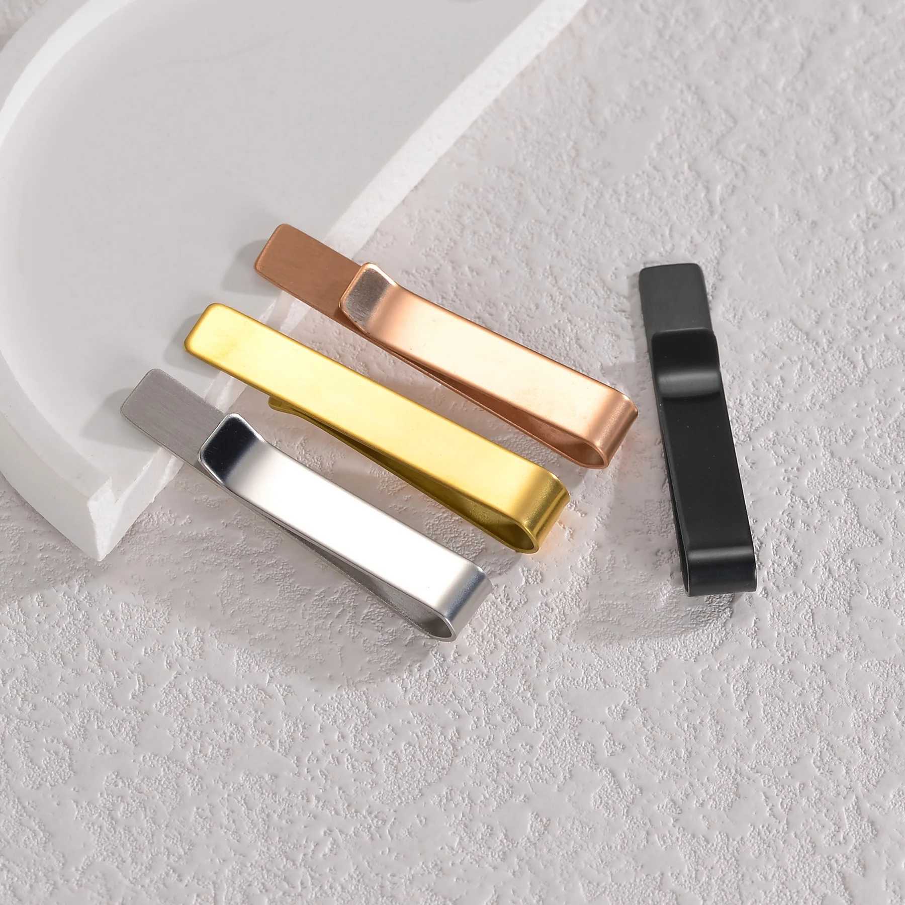 Fashion stainless steel punk tie clip mens blank bar metal necklace party busin wedding simple decoration jewelry gift W250111