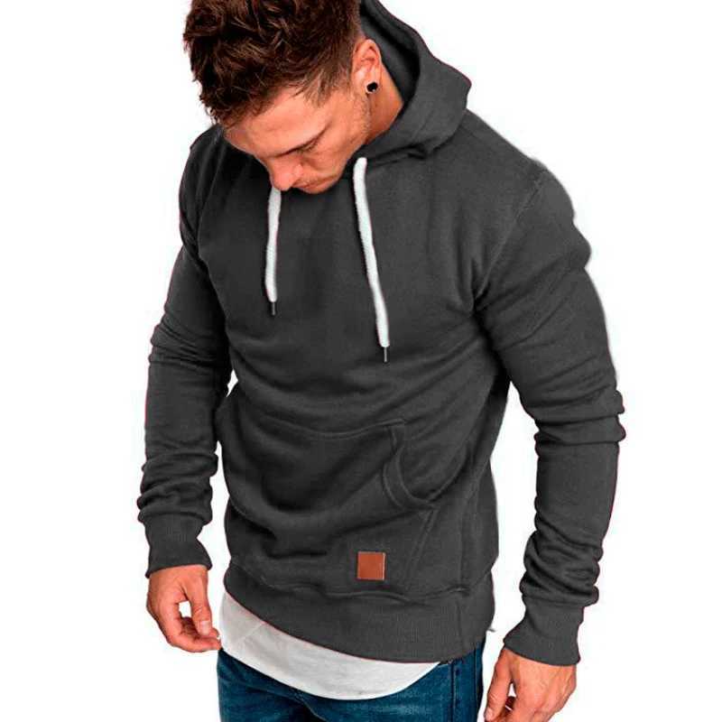 New spring and autumn streetwear fashion mens solid color hooded sweatshirt casual loose wool jacket W250110
