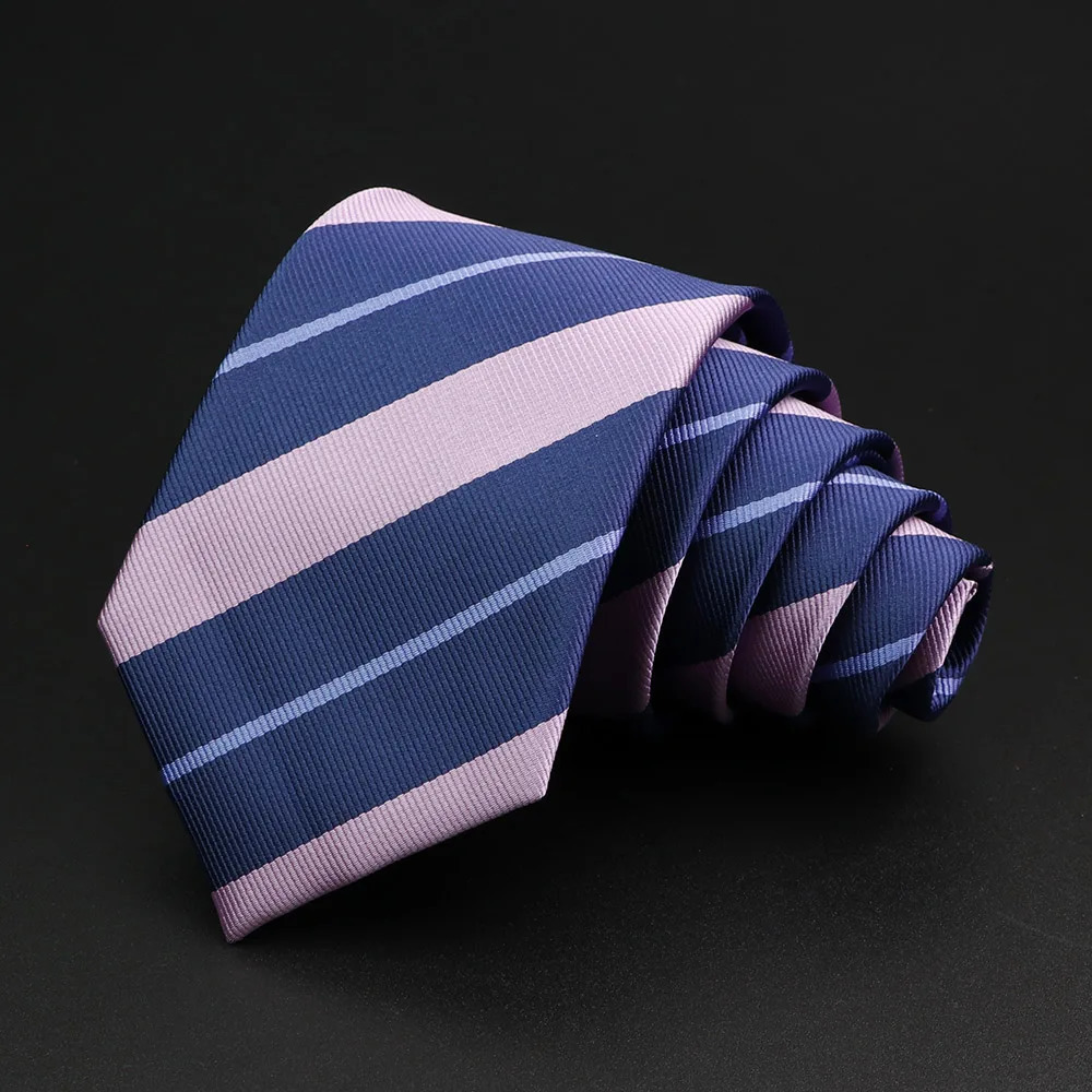 Mens Tie Classic Stripe 7cm Jacquard Red Blue Green Necktie Daily Wear Cravat Wedding Party Dress Accessories Gift For Man 250103