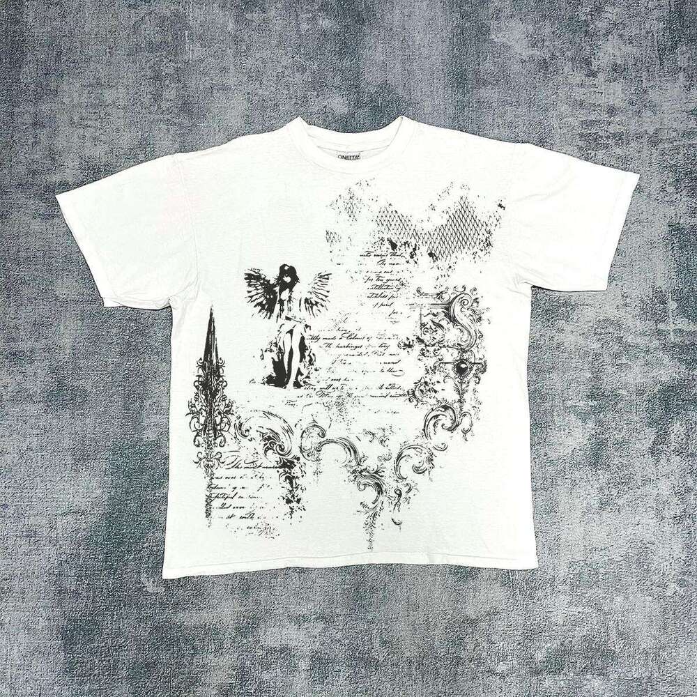 Inspiration washed casual distressed unisex trendy round neck top short sleeved T-shirt