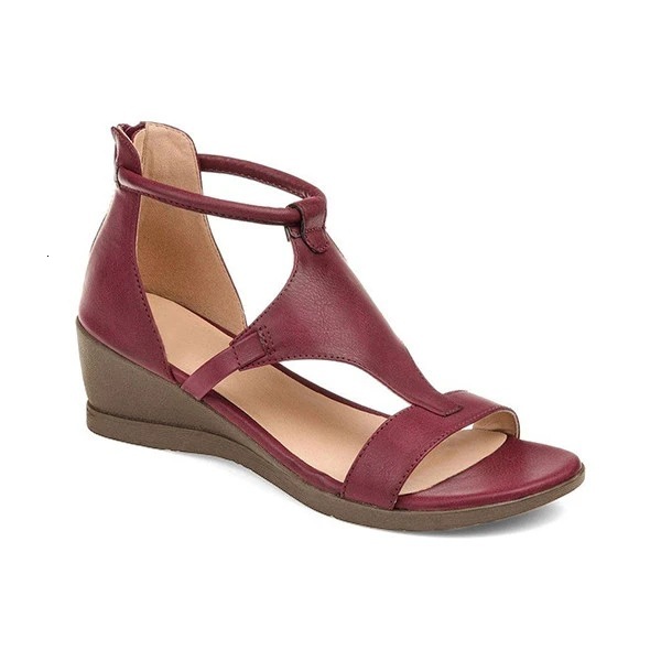 Slope heel sandals for women in plus size Roman style 2025 new height increasing high heels trendy casual designer sandals