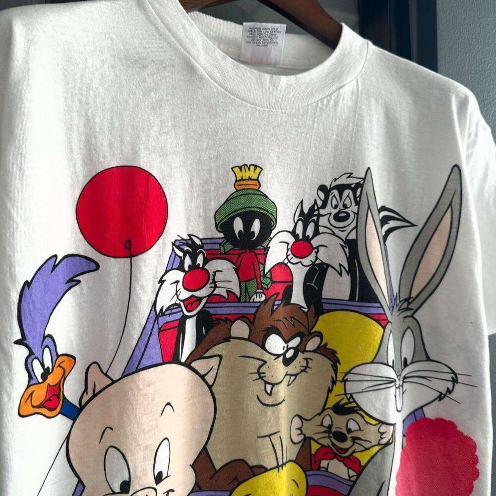 Looney Tunes Cartoon Anime Printed Short Sleeve American Nostalgic Loose Versatile T-shirt Cute Top
