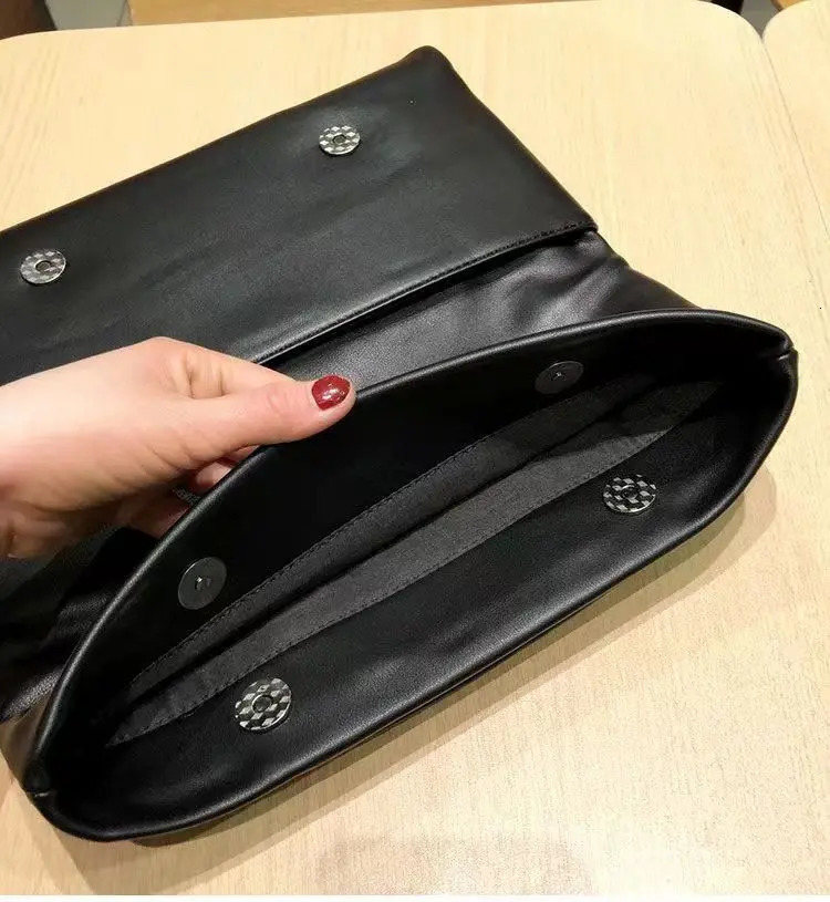 Genuine Leather Clutch Bag Handheld Bag Feminine Style Fashion Small Envelope Purse Shoulder Bag Soft Leather 250106