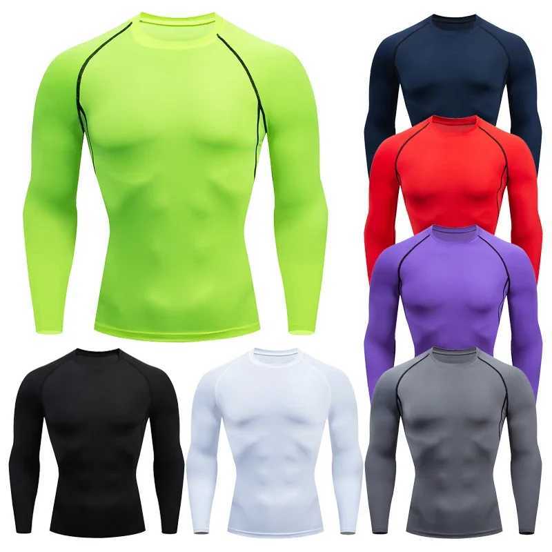 Rashguard Fitness T-shirt Mens Fitness Fast Drying Fitness Compression Shirt Running Exercise Mens Sports One layer Sportswear W250111