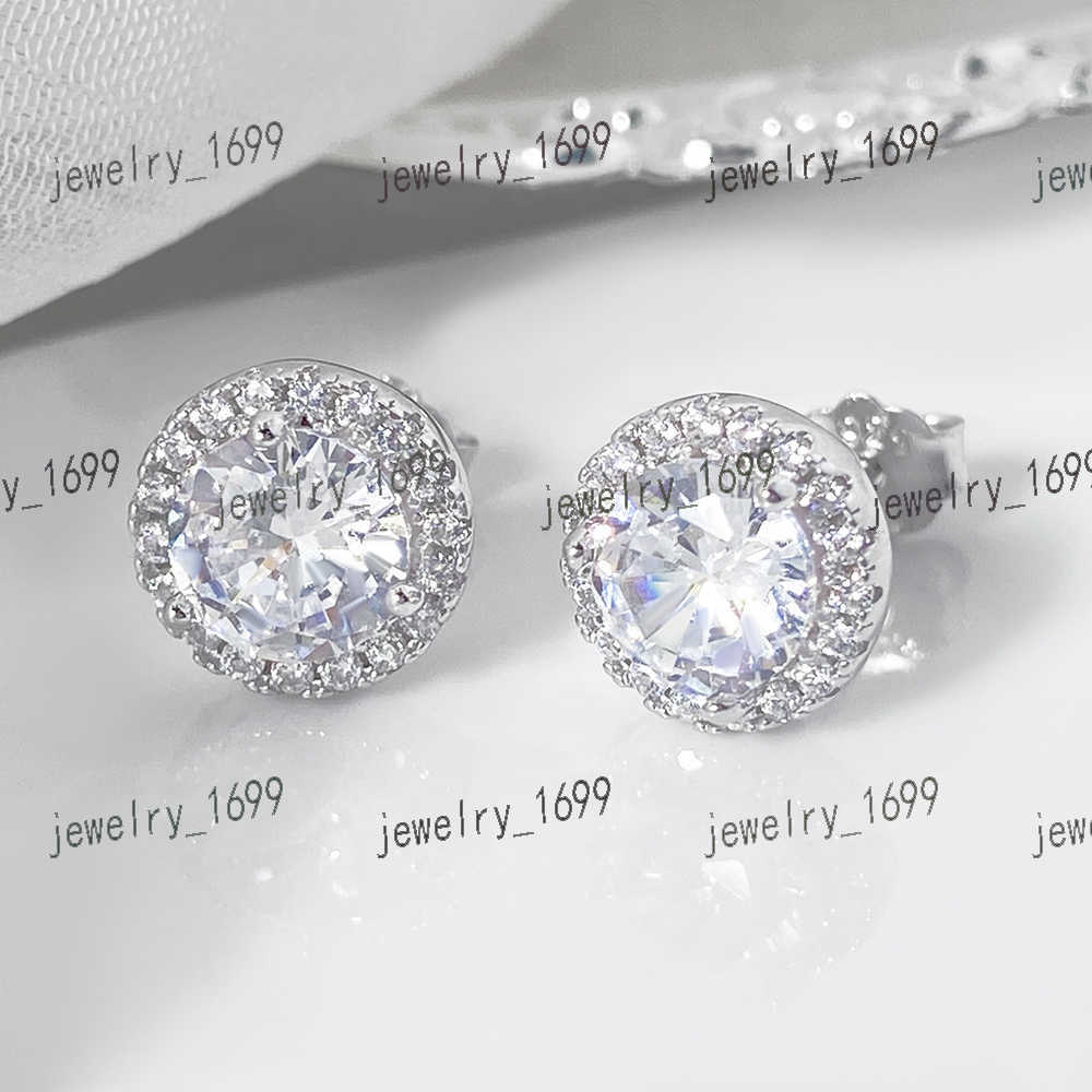 foxi hot selling S925 silver clear cz stud earrings high quality 100% 925 sterling silver stud earrings for women