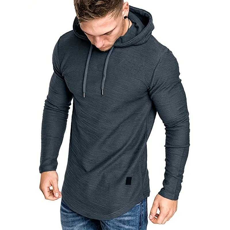 Sportswear Solid Color Hoodie Long Sleeve Lightweight T-shirt Large Fitness Hoodie Breathable Solid Color Top W250110