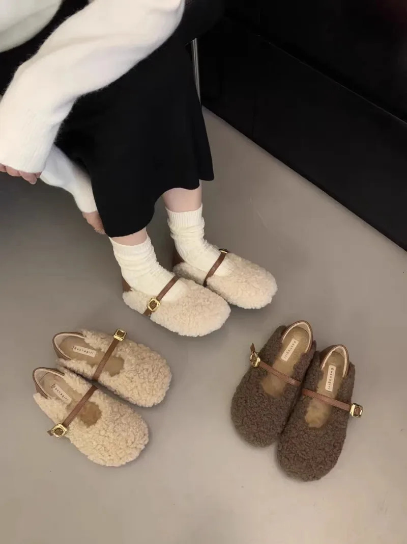 Winter Shoes Women Round Toe Slip-on Female Footwear Loafers Fur Casual Sneaker Autumn Modis Slip on Dress Moccasin Fall 250106