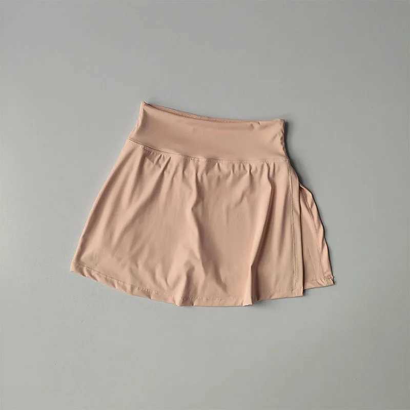 Summer Vacation Two Anti Glare Yoga Half Skirt High Waist Split Tennis Skirt Quick Drying Fitness Short Dress Clothing ShortsXJ250111
